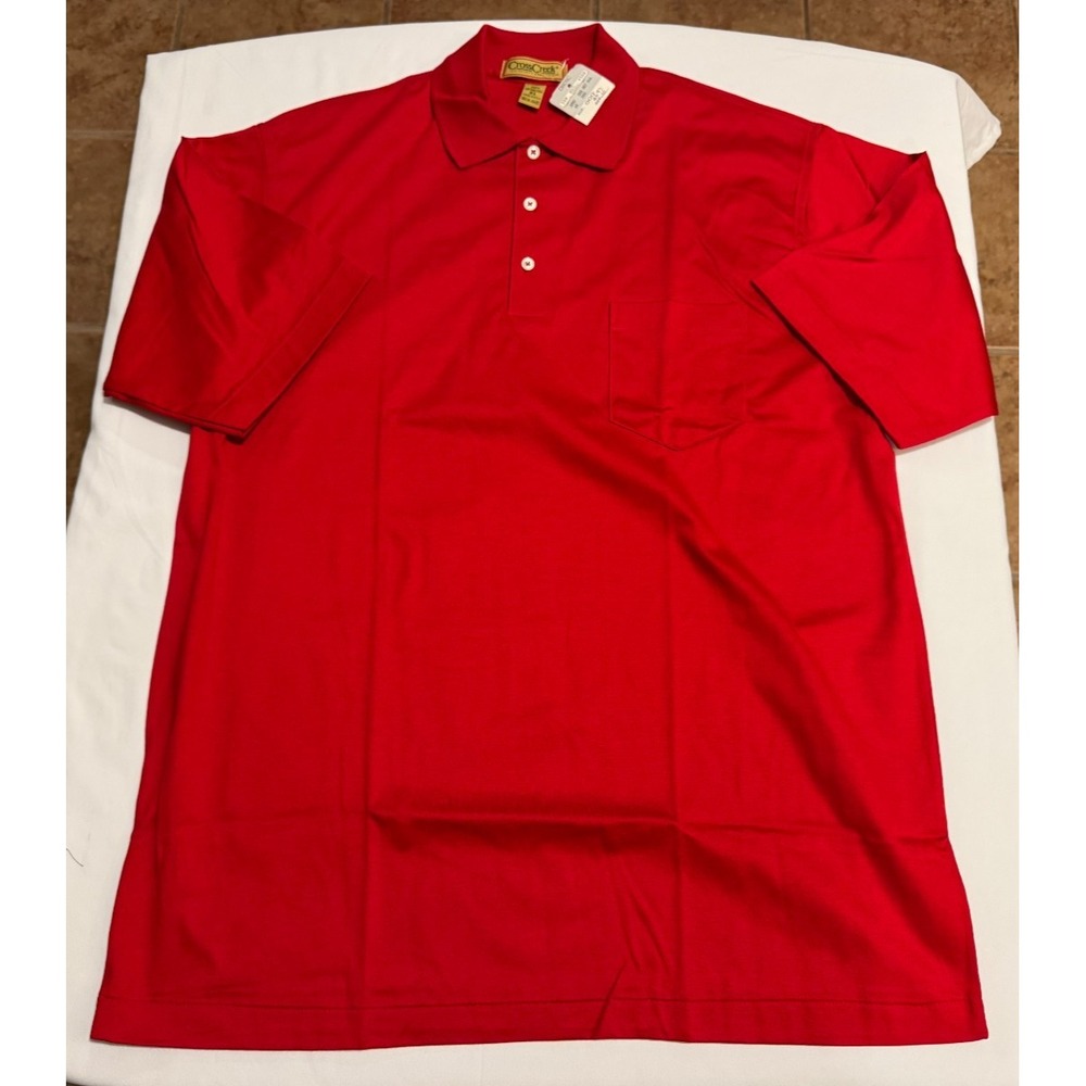 Cross Creek Men's Red Polo Shirt - Size XL - 100% Cotton Lisle - NEW With Tags